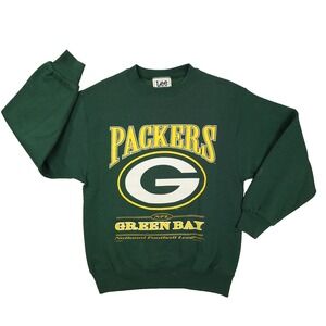 Green Bay Packer Vintage Lee Sport Long Sleeve Crew Neck Sweatshirt Men's Large